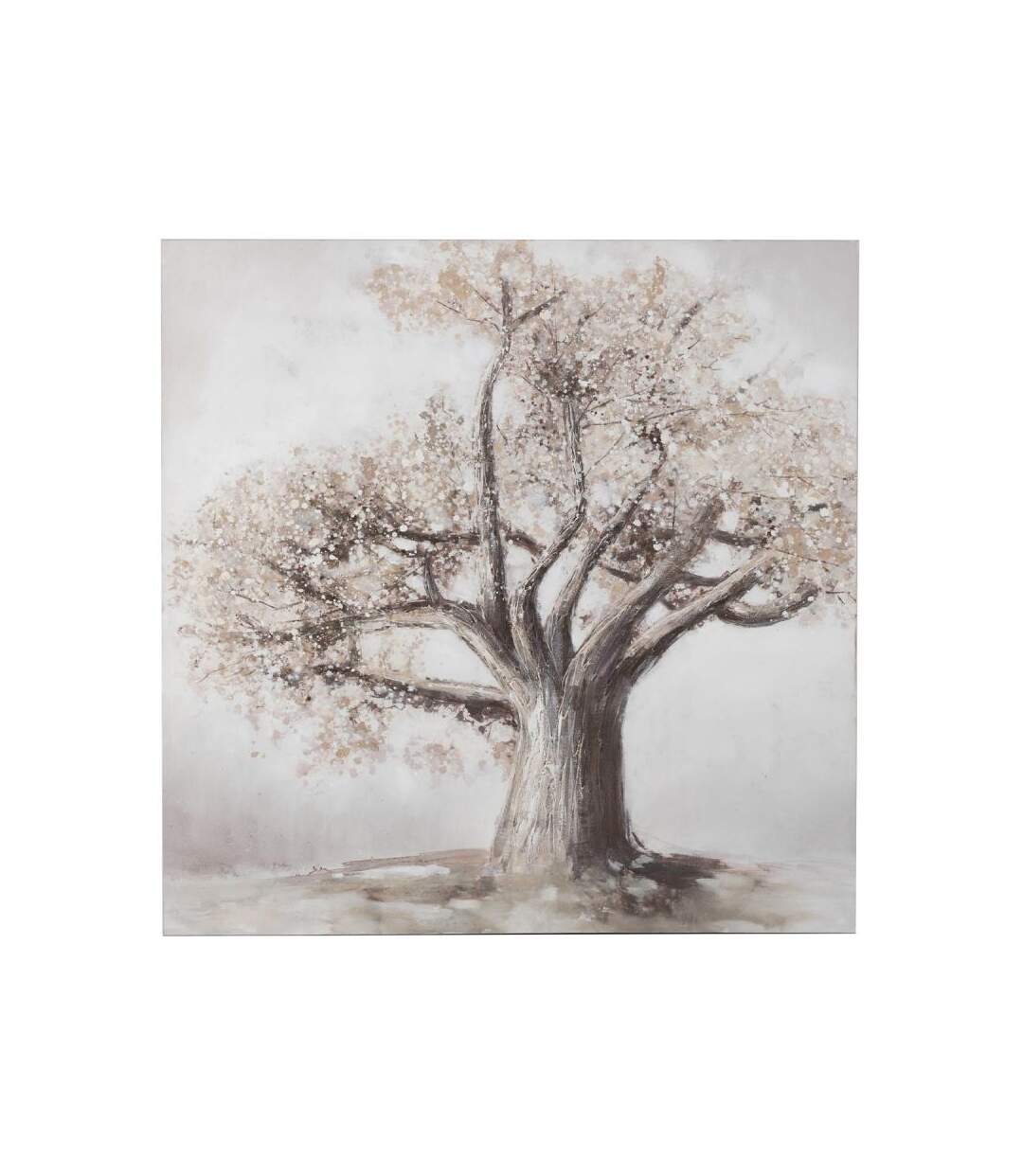 Paris Prix - Tableau Déco arbre Peint 120cm Marron & Or