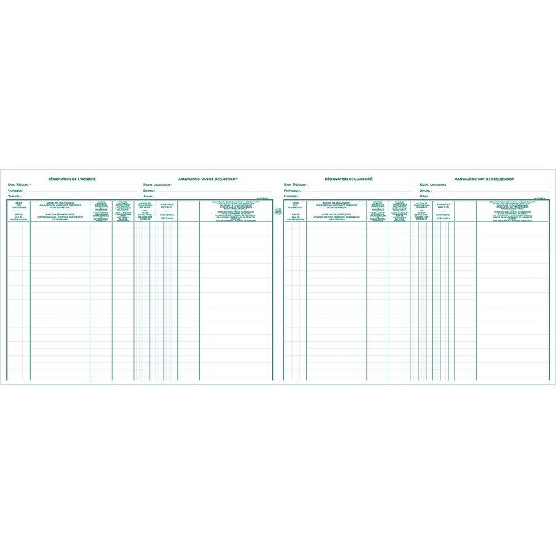 Registre piqûre Actionnaires Exacompta 9400X, 24 x 32 cm 80 pages