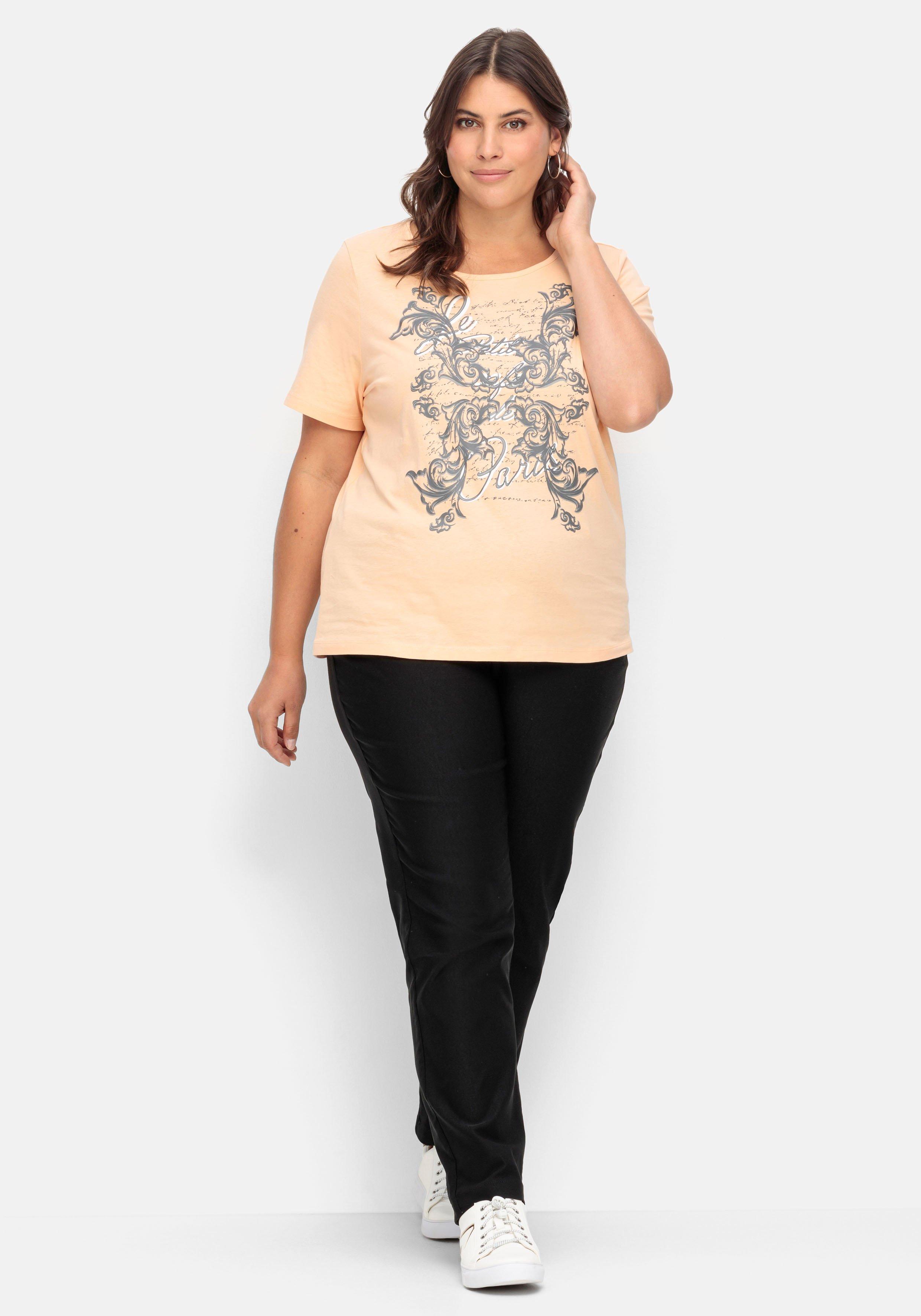 Jerseyshirt mit Frontprint und kurzem Ärmel