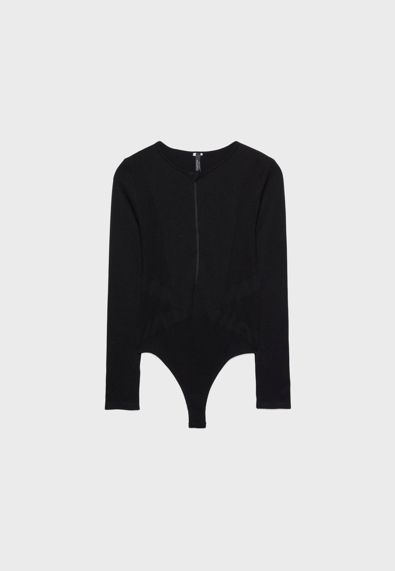 Body sem costuras com zíper