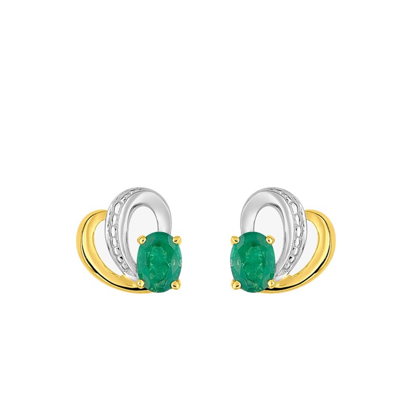 Boucles d'oreilles femme - émeraude - Or 18 Carats