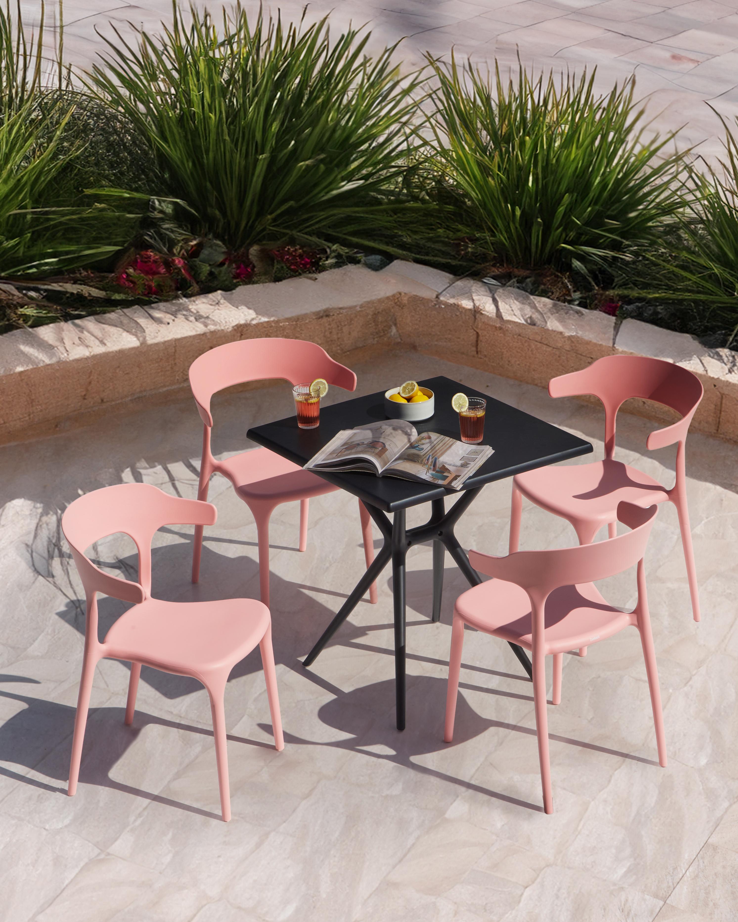 Set van 4 tuinstoelen GUBBIO Roze