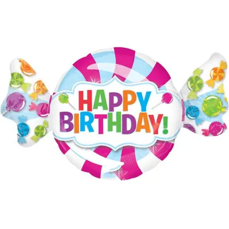 amscan Folienballon Happy Birthday Bonbon
