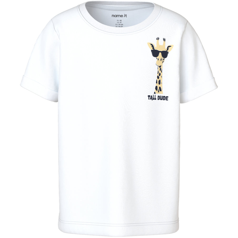 Køb Name It Bright White Giraffe Nmmvux Ss Top