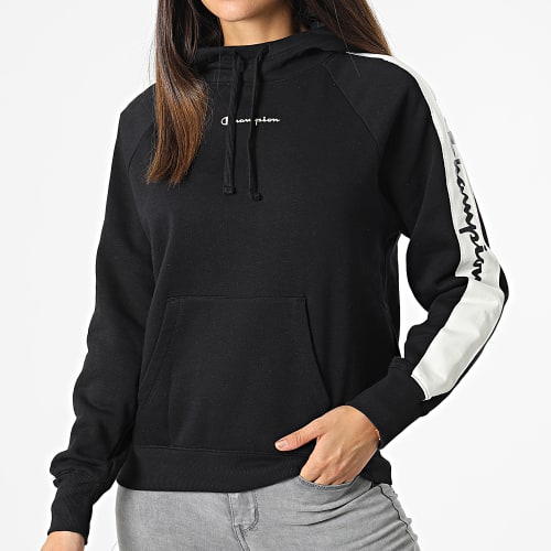 Sweat Capuche Femme A Bandes 115571 Noir