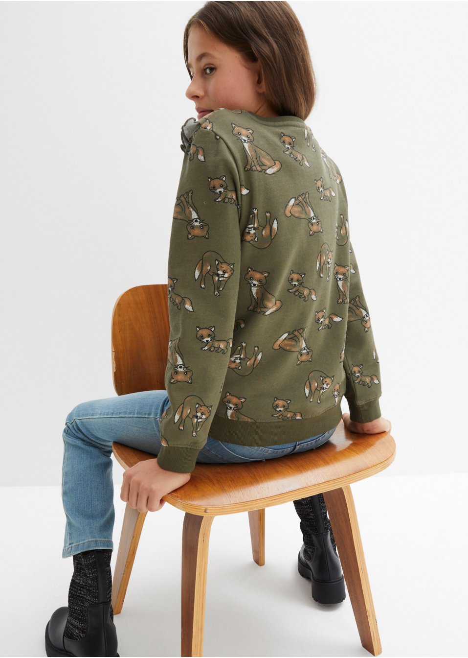 Sweat-shirt fille avec volant