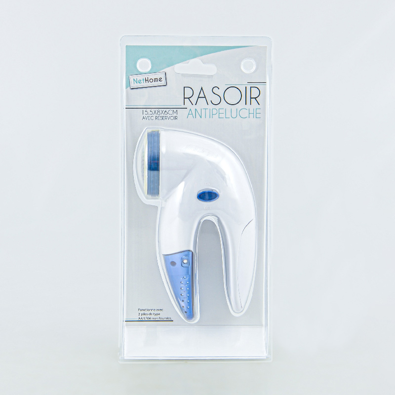 Rasoir antipeluche blanc et bleu