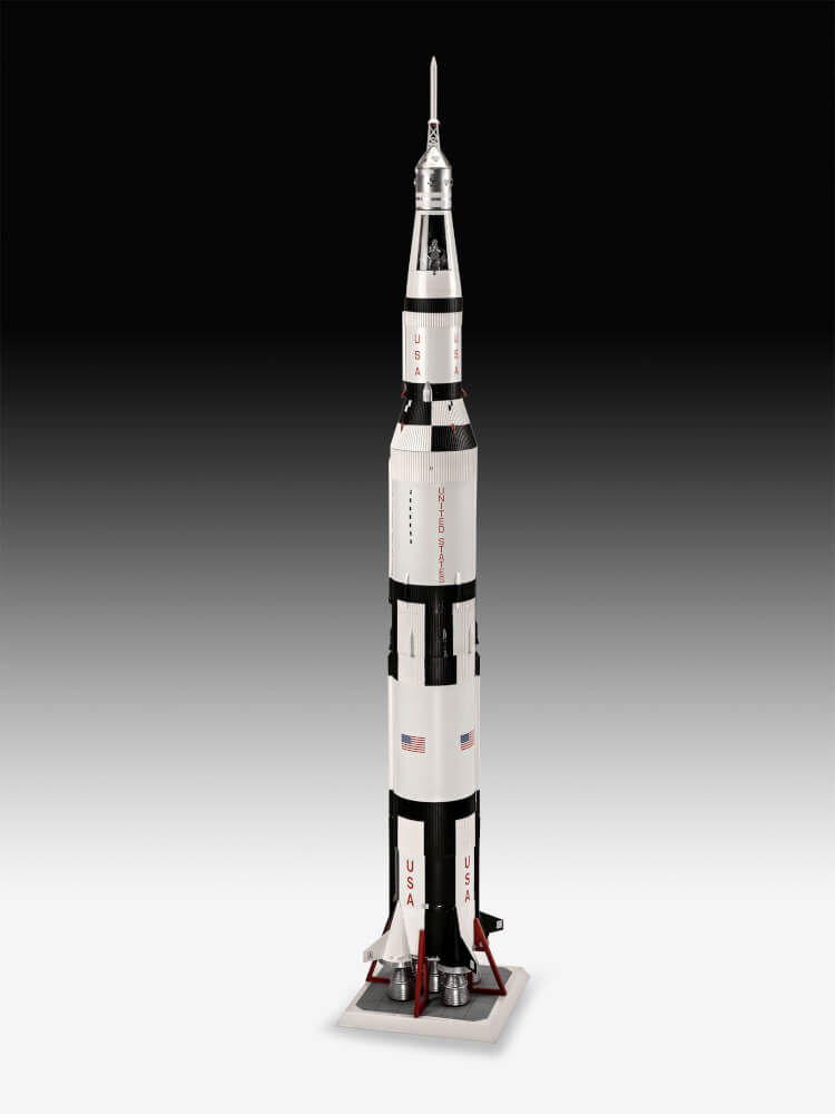 Geschenkset Apollo 11 Saturn V Rocket, Revell Modellbausatz mit Basiszubehör