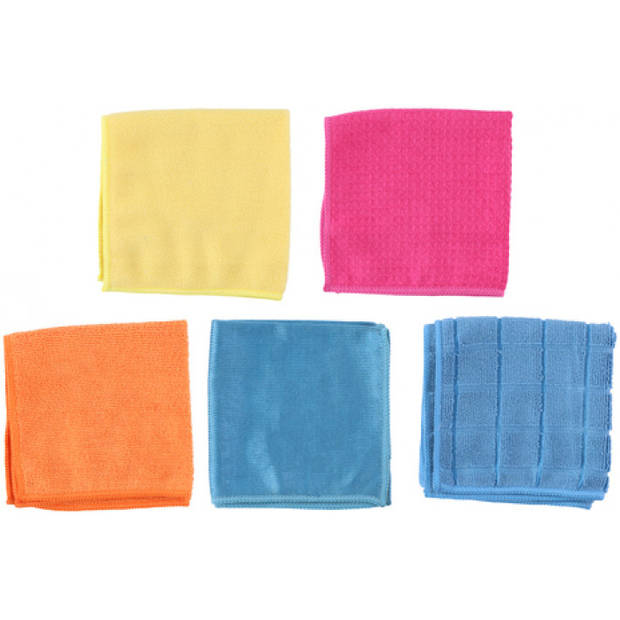 Lifetime Clean reinigingsdoekenset 30 x 30 cm microvezel 5 stuks