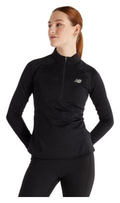 Haut thermique 1/2 zip New Balance Athletics Heat Grid Noir Femme