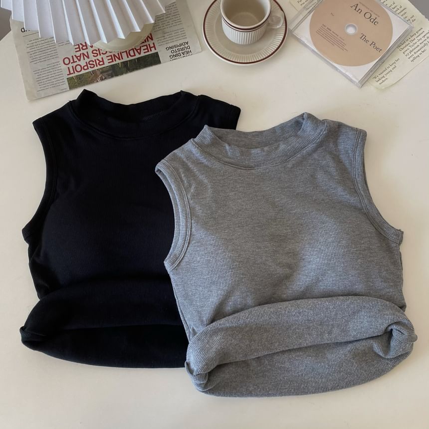 TriStyle - Tanktop met opstaande kraag en fleecevoering