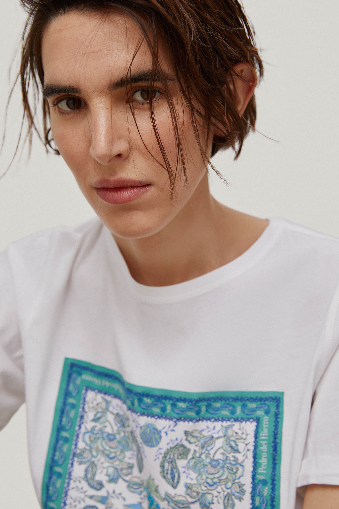 Camiseta de manga curta - Branco-sujo