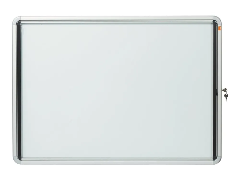 Nobo Premium Plus magnetisk låsbart opslagsskab med hængslet låge 6xA4 Hvid