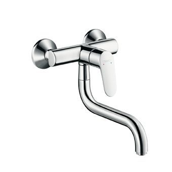 Hansgrohe Focus keukenkraan v. wandmontage m. koppelingen HOH=15cm chroom