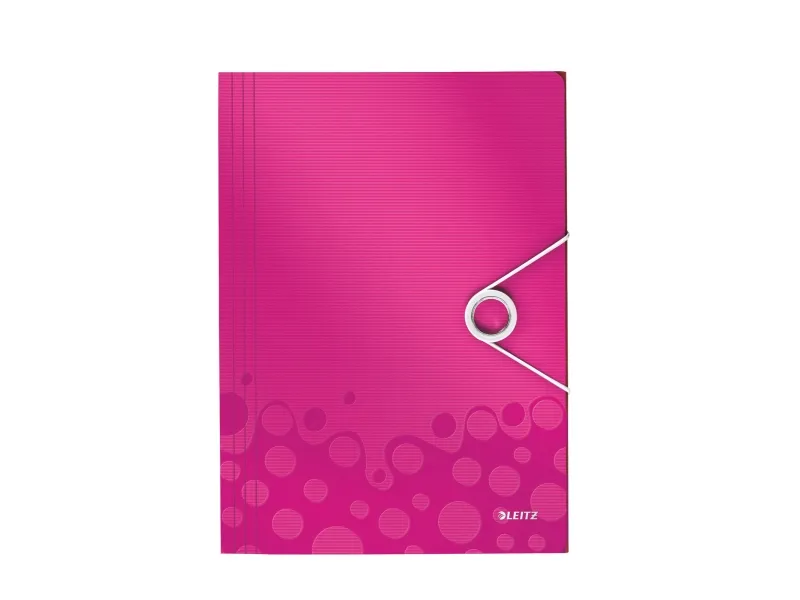 Leitz WOW - 3-folds mappe - rygbredde: 15 mm - for A4 (210 x 297 mm) - kapacitet: 150 ark - metallisk pink