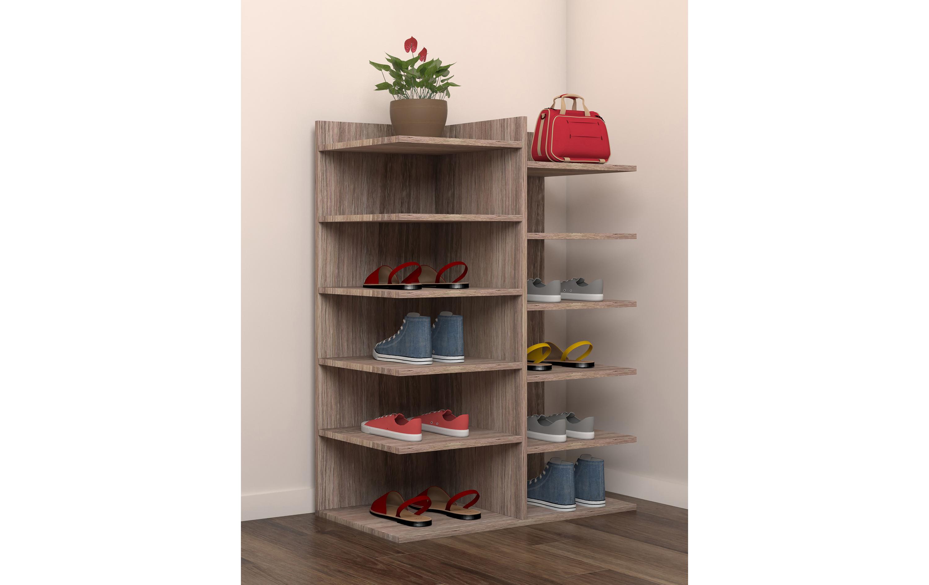 Schuhregal Enosa 60 x 80 cm, Sonoma-EicheSchuhaufbewahrung