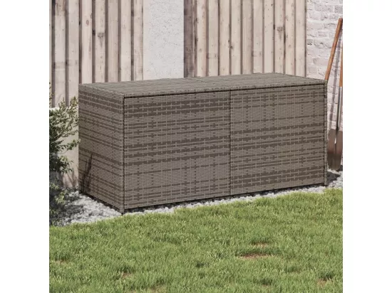 Boîte de rangement de jardin gris 283L résine tressée