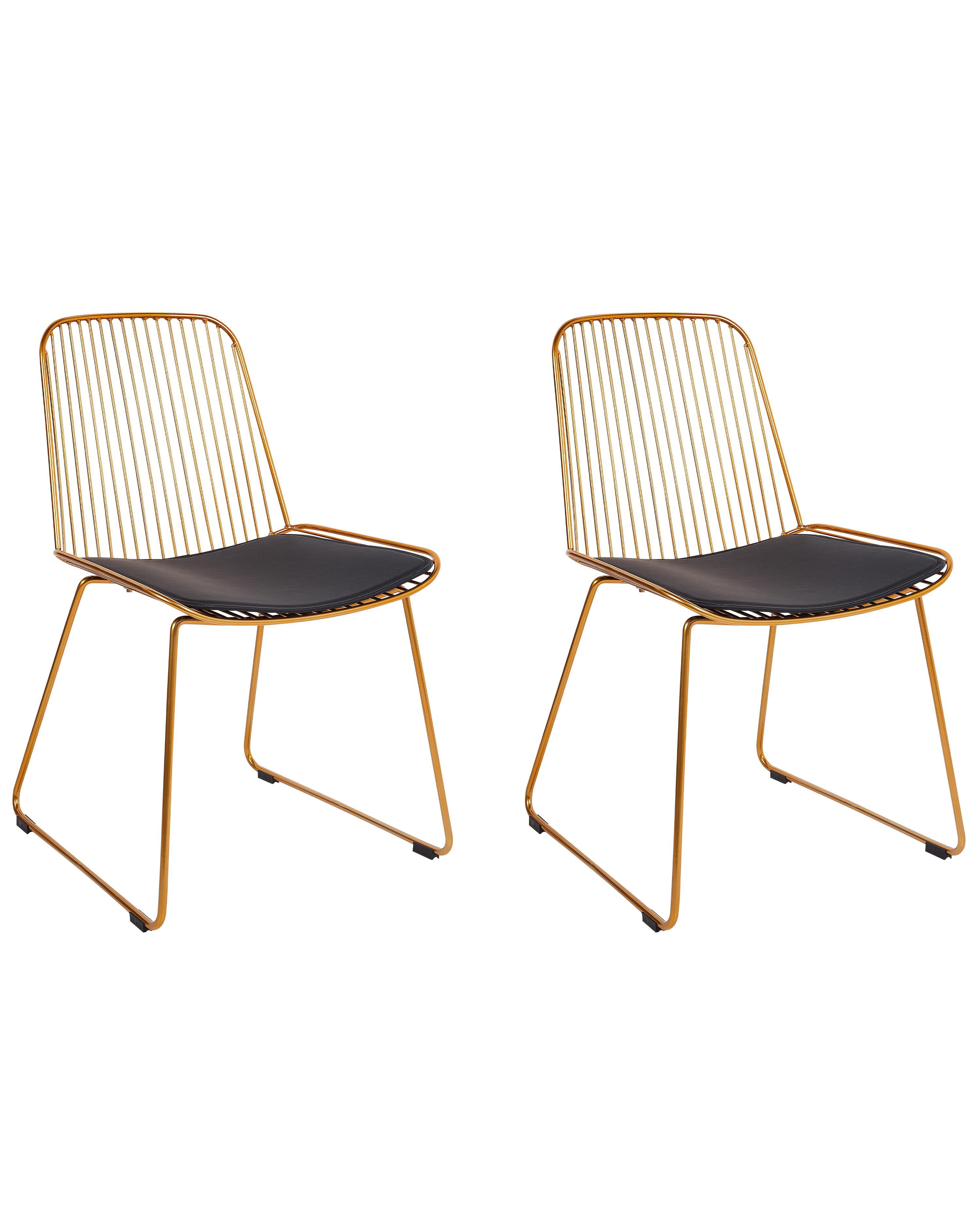 Set van 2 eetkamerstoelen PENSACOLA Metaal Goud