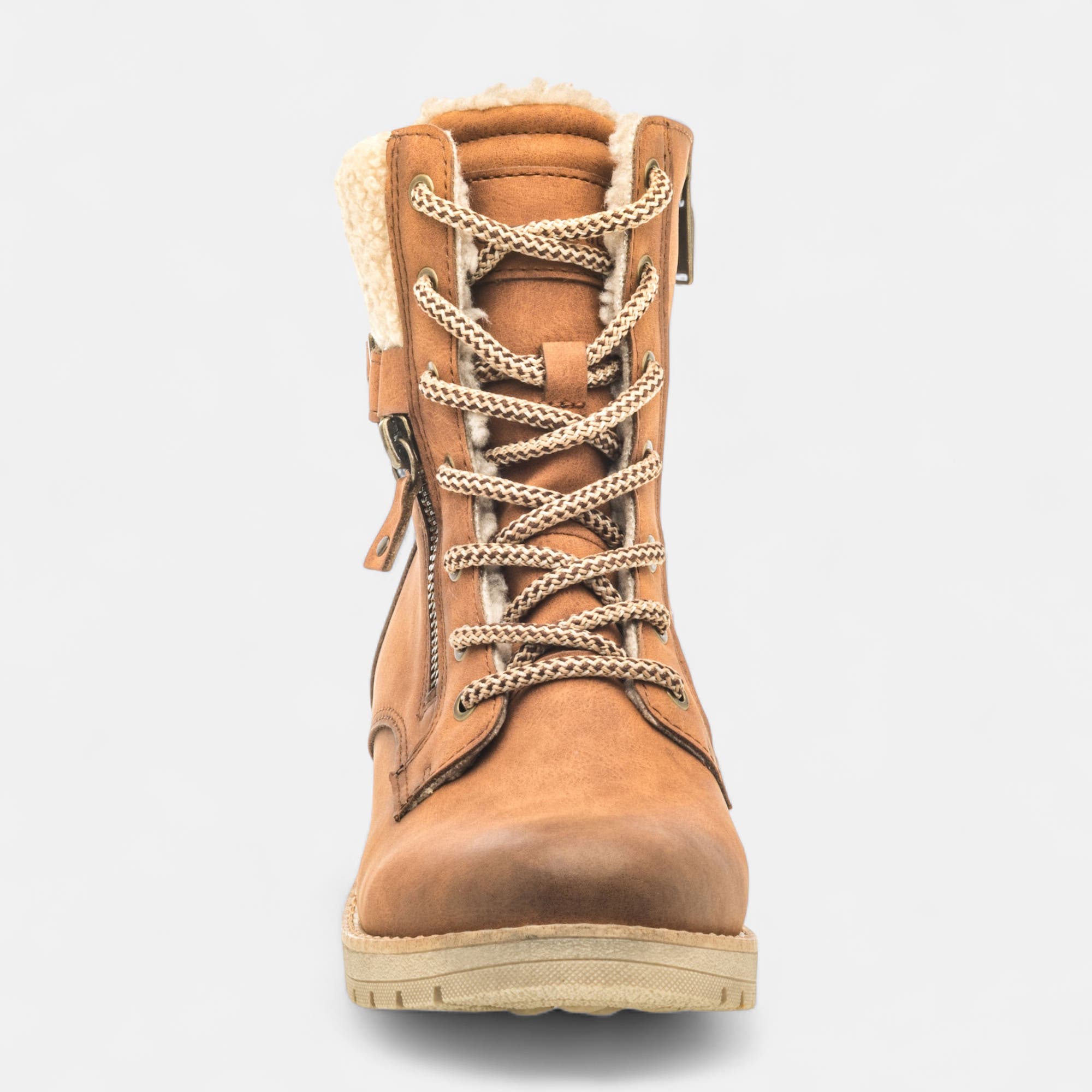 Bottines à lacets Femme cognac