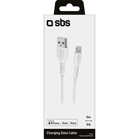 SBS lightning kabel 3 meter - hvid