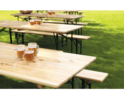 VEBA houten biertuinset, 50 cm breed, 3-delig, groen/bruin