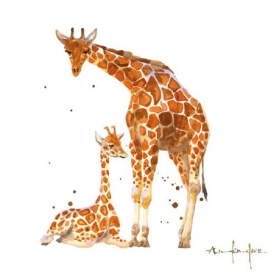 Giraffe Mum And Baby Card