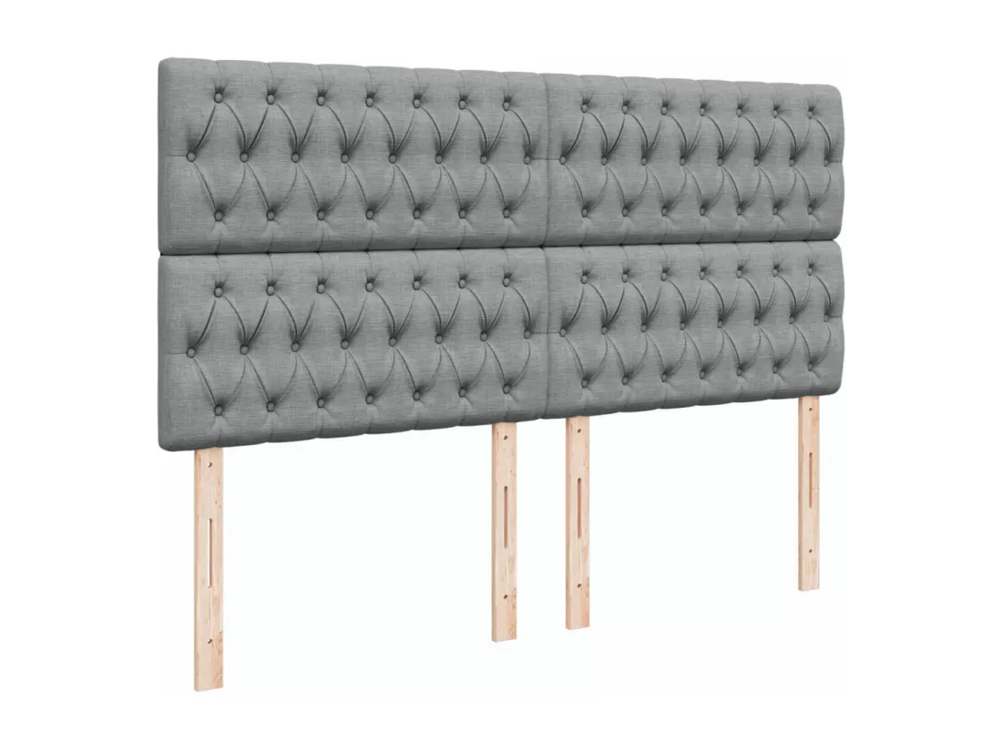 Sommier à lattes de lit avec matelas Gris clair 180x200cm Tissu