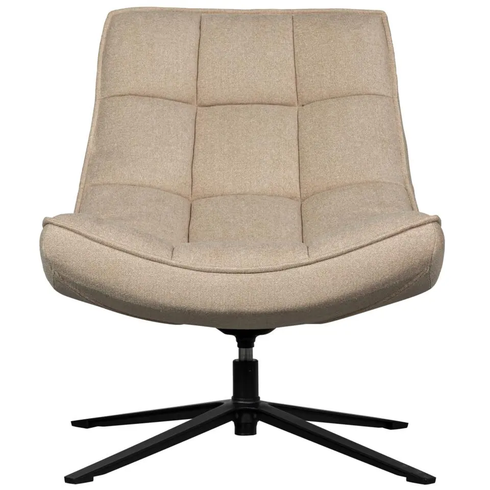 WOOOD Maudi Draaifauteuil - Polyester - Naturel - 84x74x86