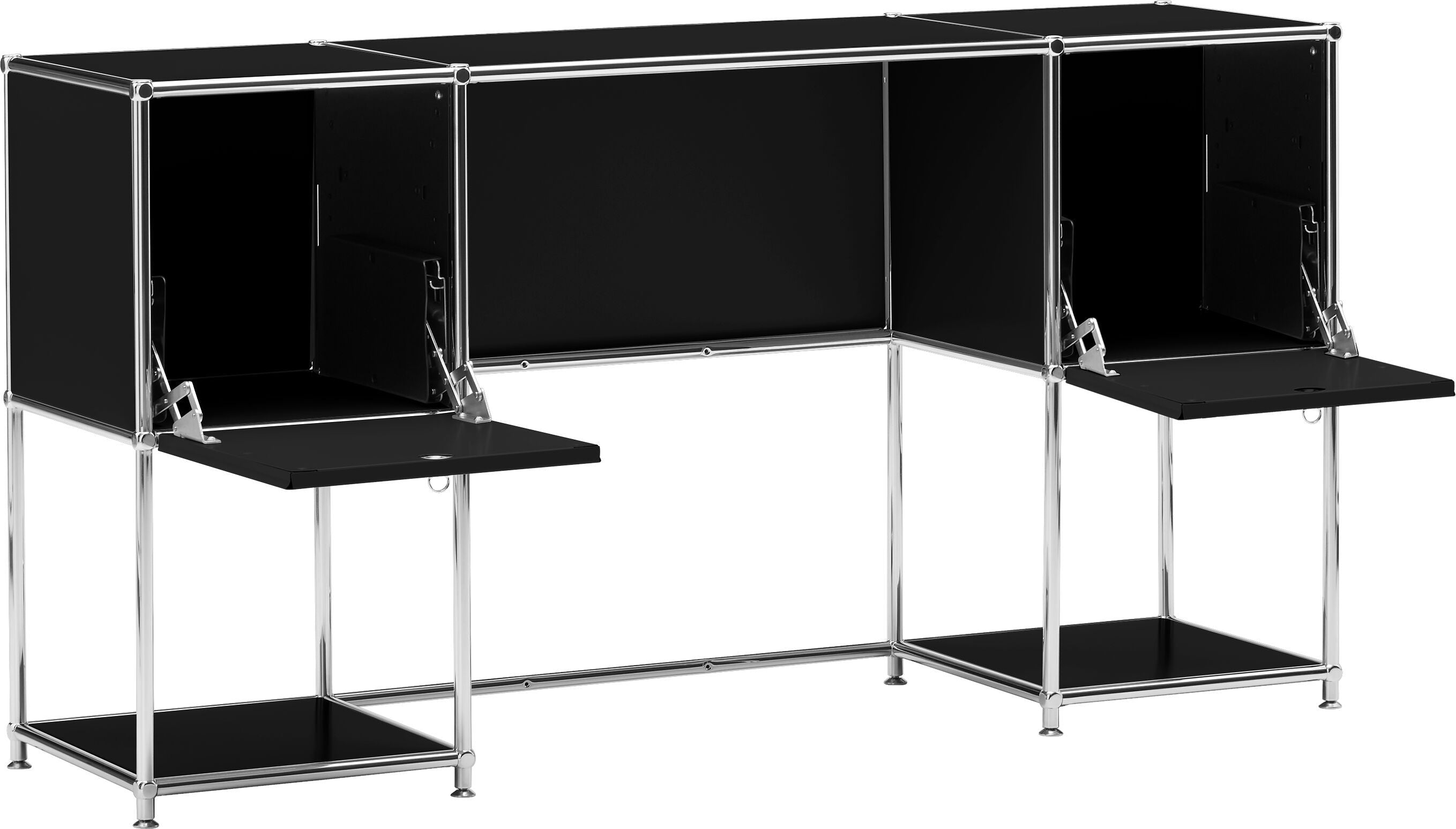 FLEXCUBE Schreibtisch - Schwarz / B: 152.0 cm x T: 40.0 cm x H: 80.0 cm