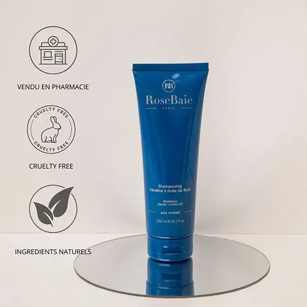 Shampoo de Queratina Rosebaie com Óleo de Rícino 250ml