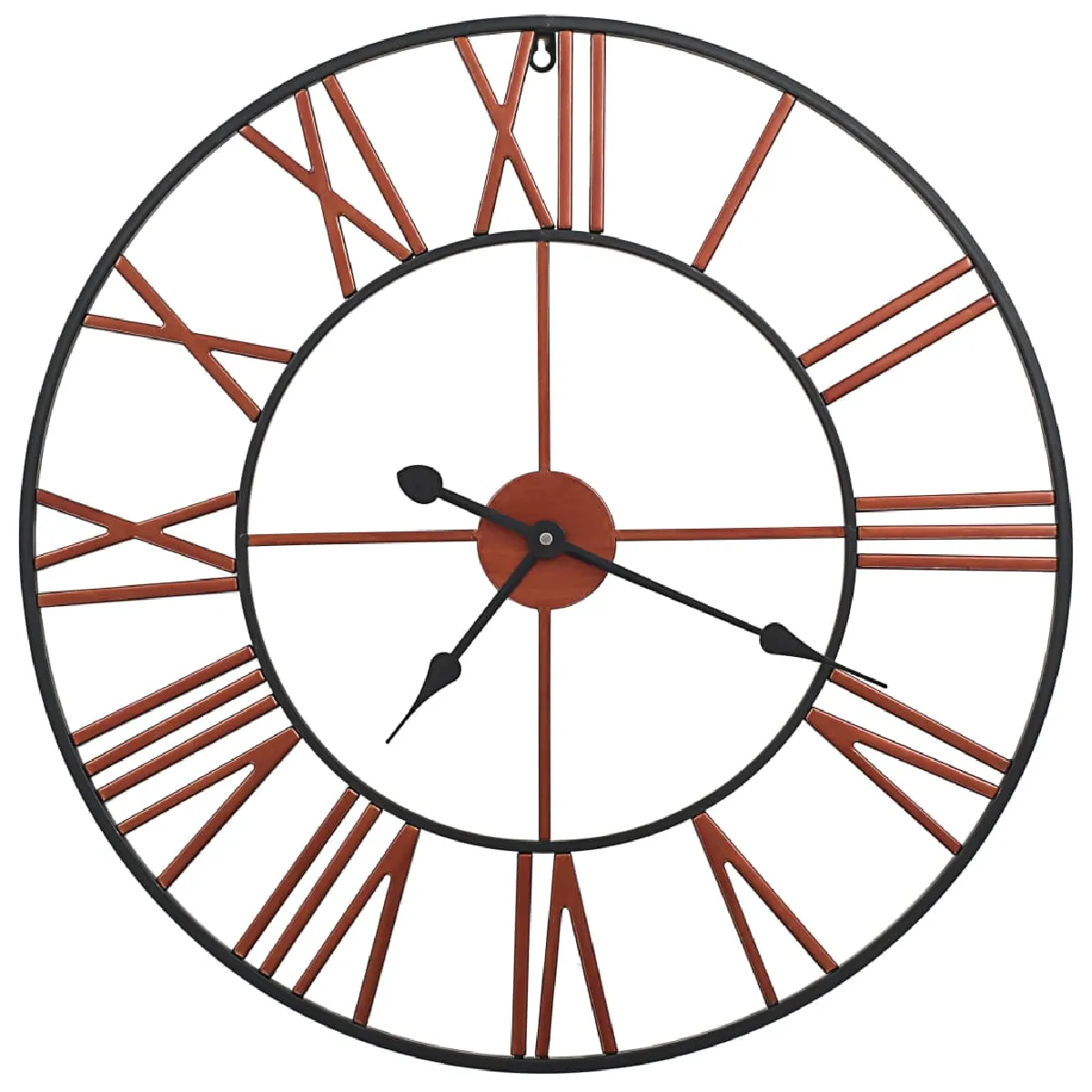 Decoshop26 Horloge Murale Métal 58 cm - Rouge