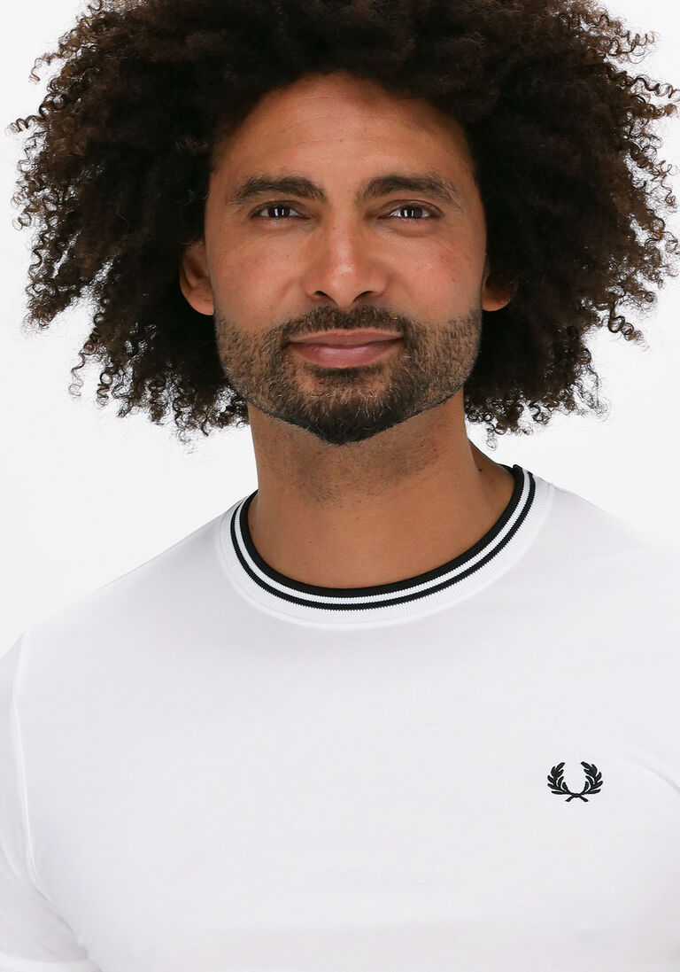 FRED PERRY witte fred perry t-shirt twin tipped t-shirt