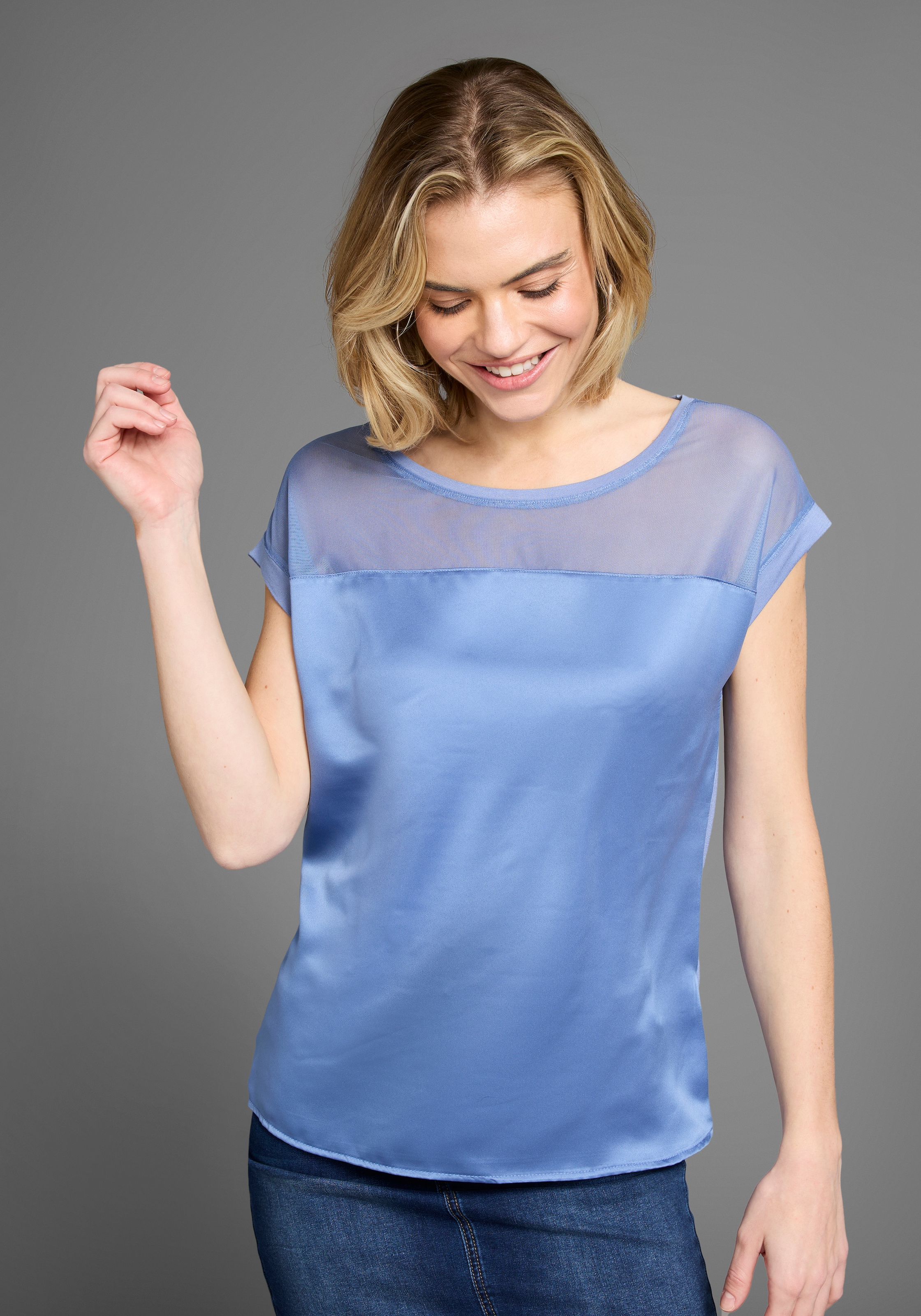 Laura Scott Shirtbluse , mit Meshpart