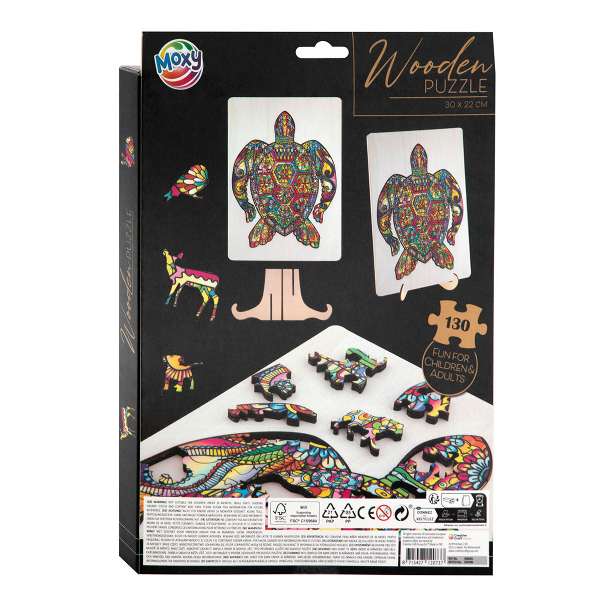 Houten Legpuzzel Schildpad, 130st.