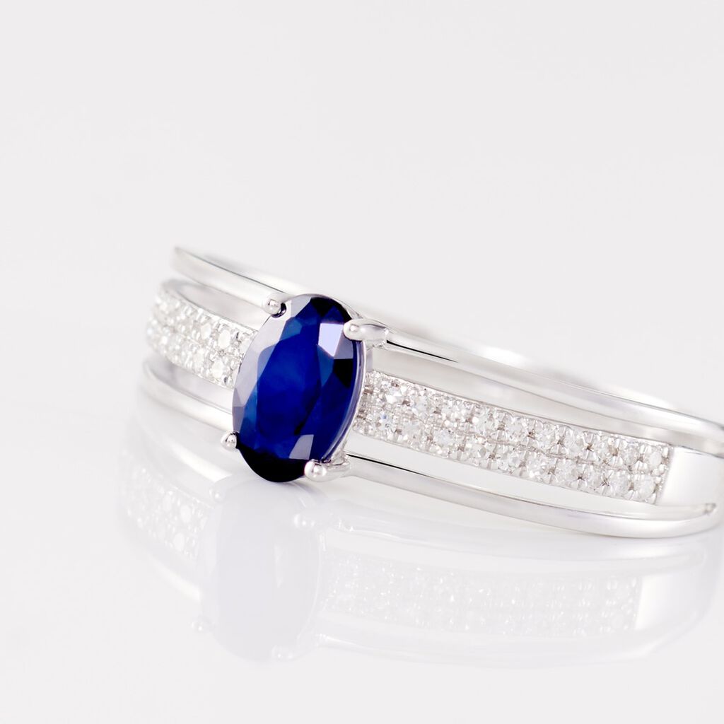 Bague Or Blanc Enea Saphir Diamants
