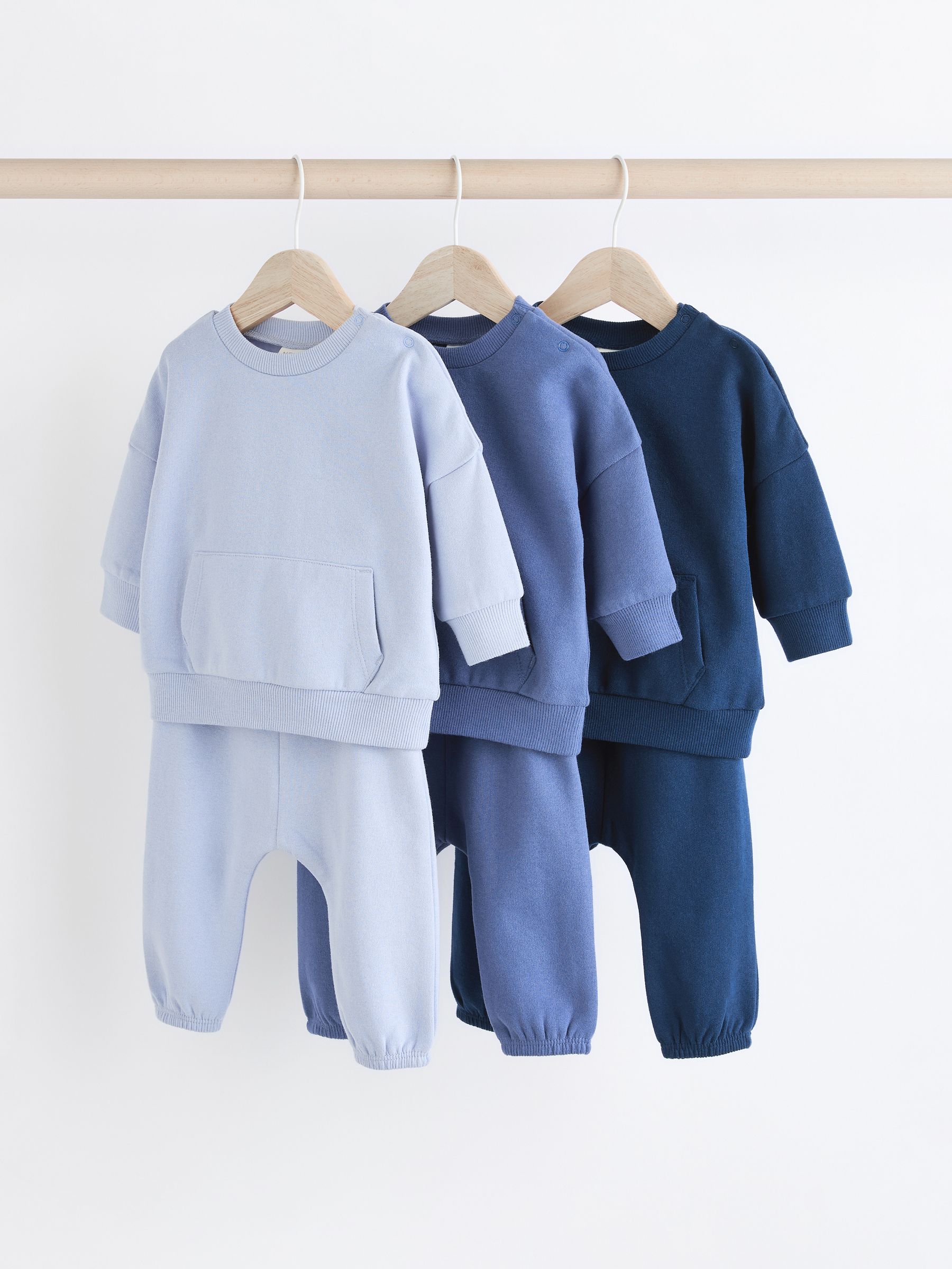Blauw - Baby Sweatshirt en Joggingbroeken Set 6 stuks (0mnd-3jaar)