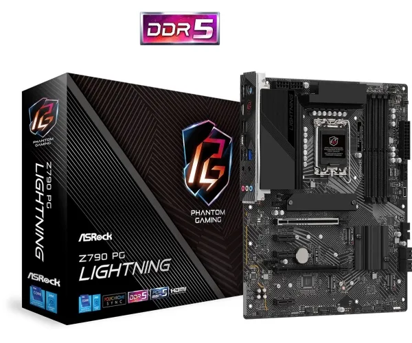 ASRock Z790 PG Lightning - Bundkort - ATX - LGA1700 sokkel - Z790 Chipset - USB-C 3.2 Gen 2x2, USB 3.2 Gen 2, USB 3.2 Gen 1, USB-C 3.2 Gen 1 - 2.5 Gigabit LAN - onboard grafik (CPU påkrævet) - HD Audio (8-kanaler)