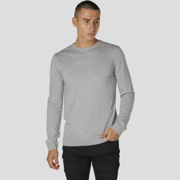 Clean Cut Copenhagen Merino Wool Crew Light grey mel