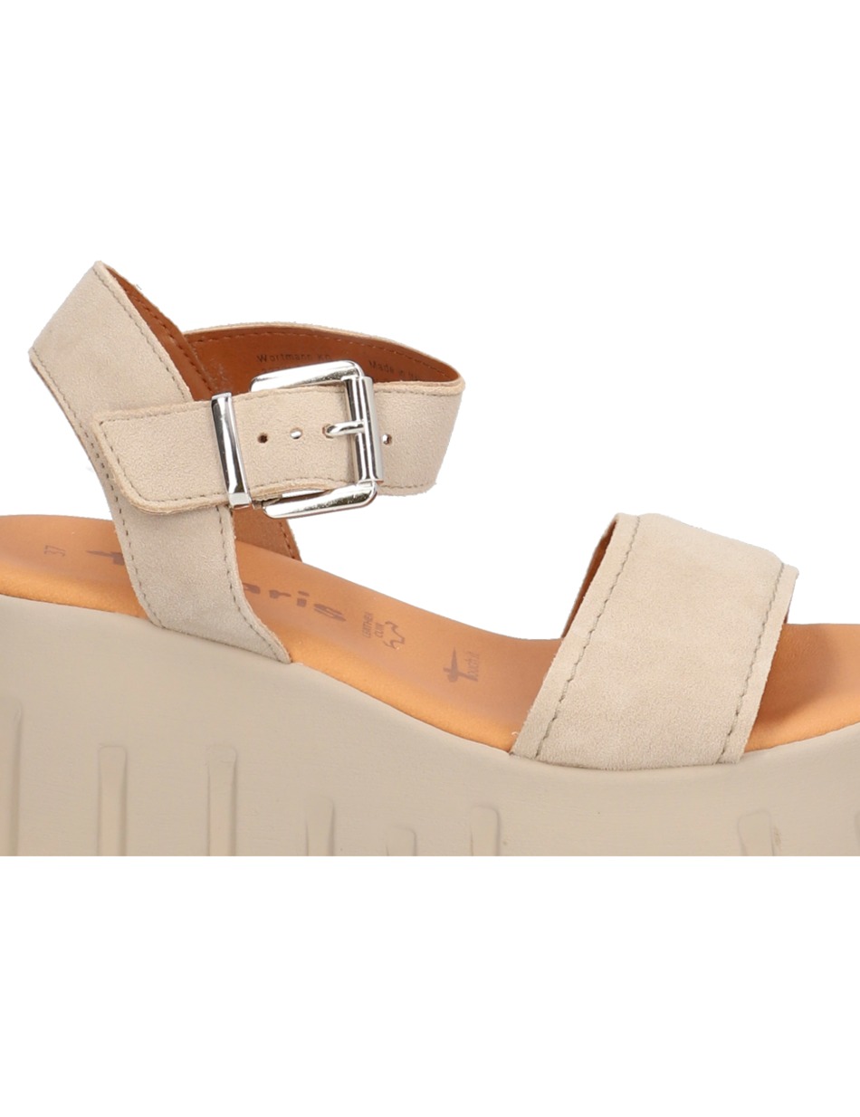 Veloursleder Keilsandale