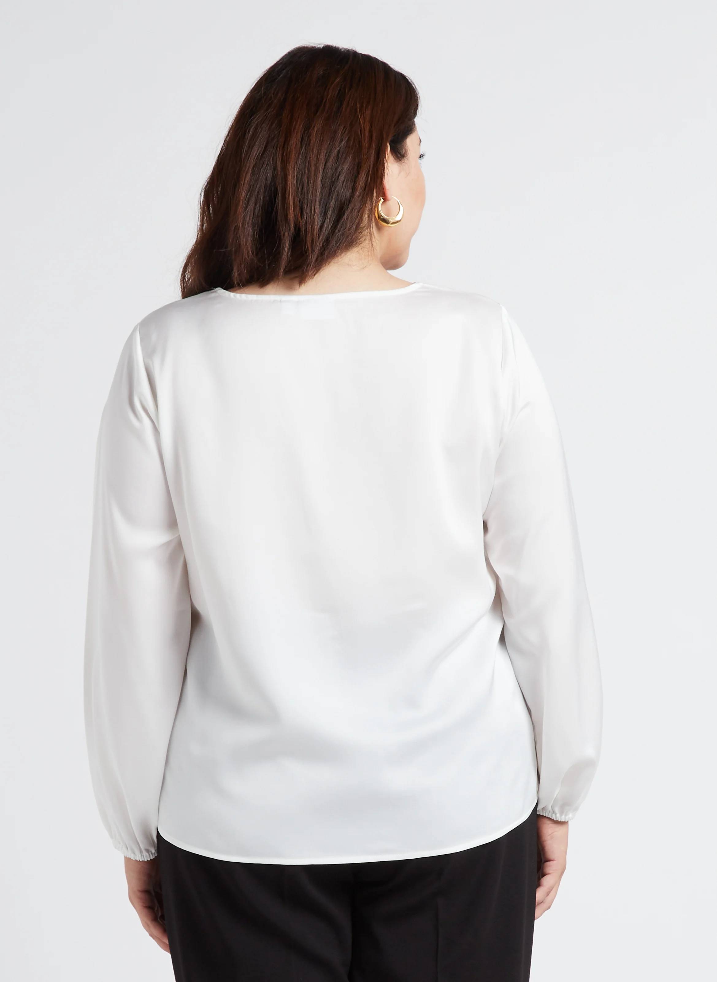 ELLETTE - Blouse col V satinée | Blanc