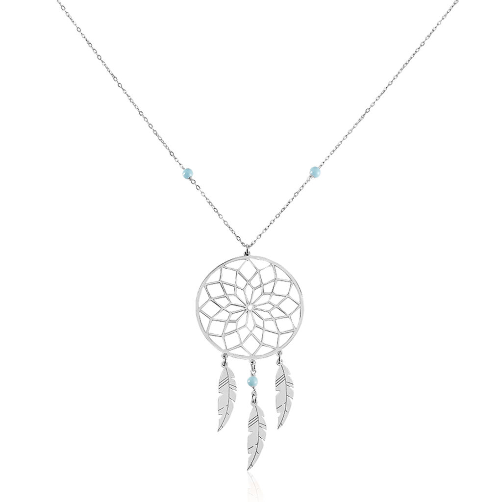 Collier Sautoir Misalie Argent Blanc