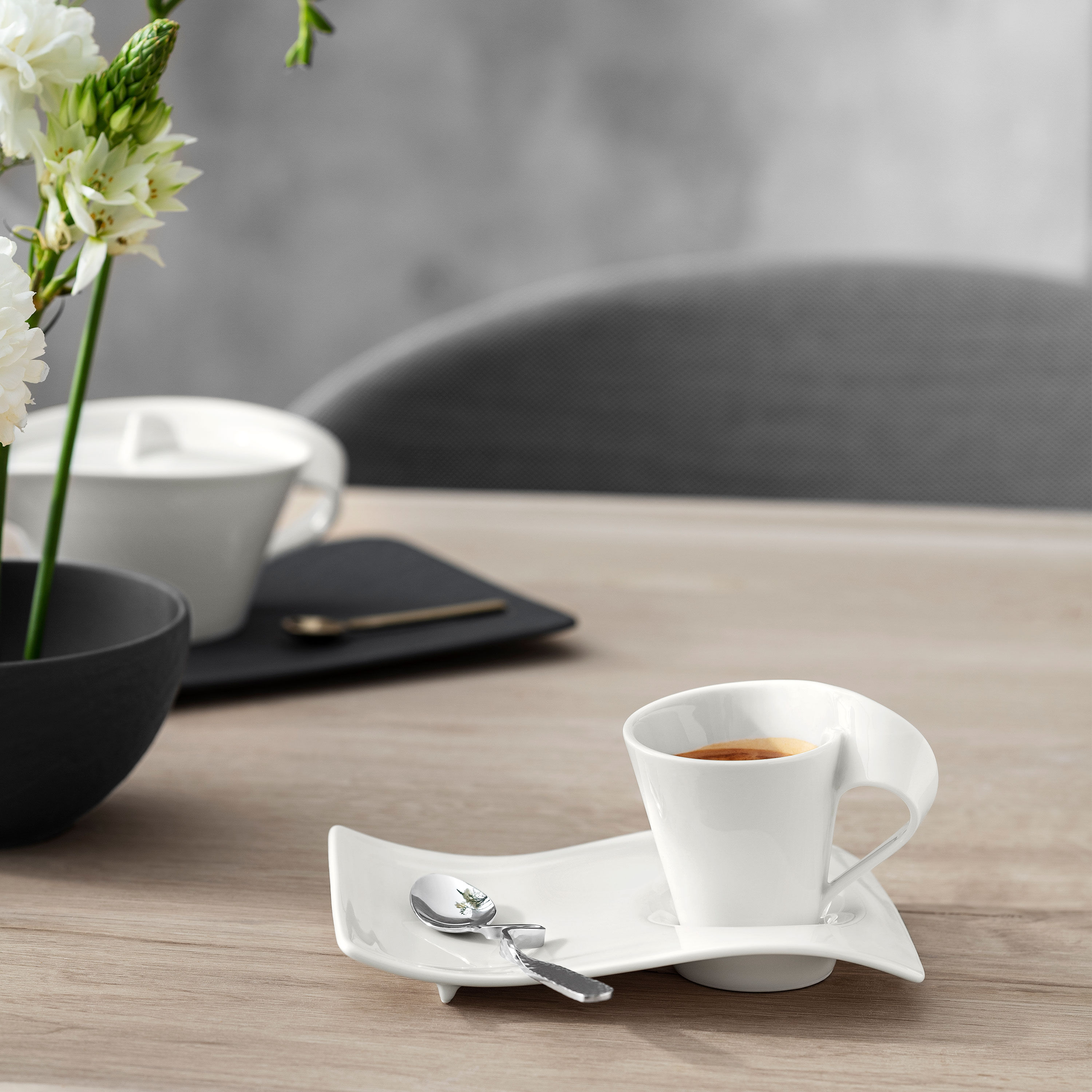 NewWave Espresso cup saucer White, 6.7'' x 5.5'', Premium Porcelain