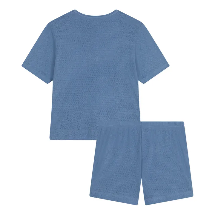 Petit Bateau Pyjama Short Madge Ajouré - Collection Femme | Bleu