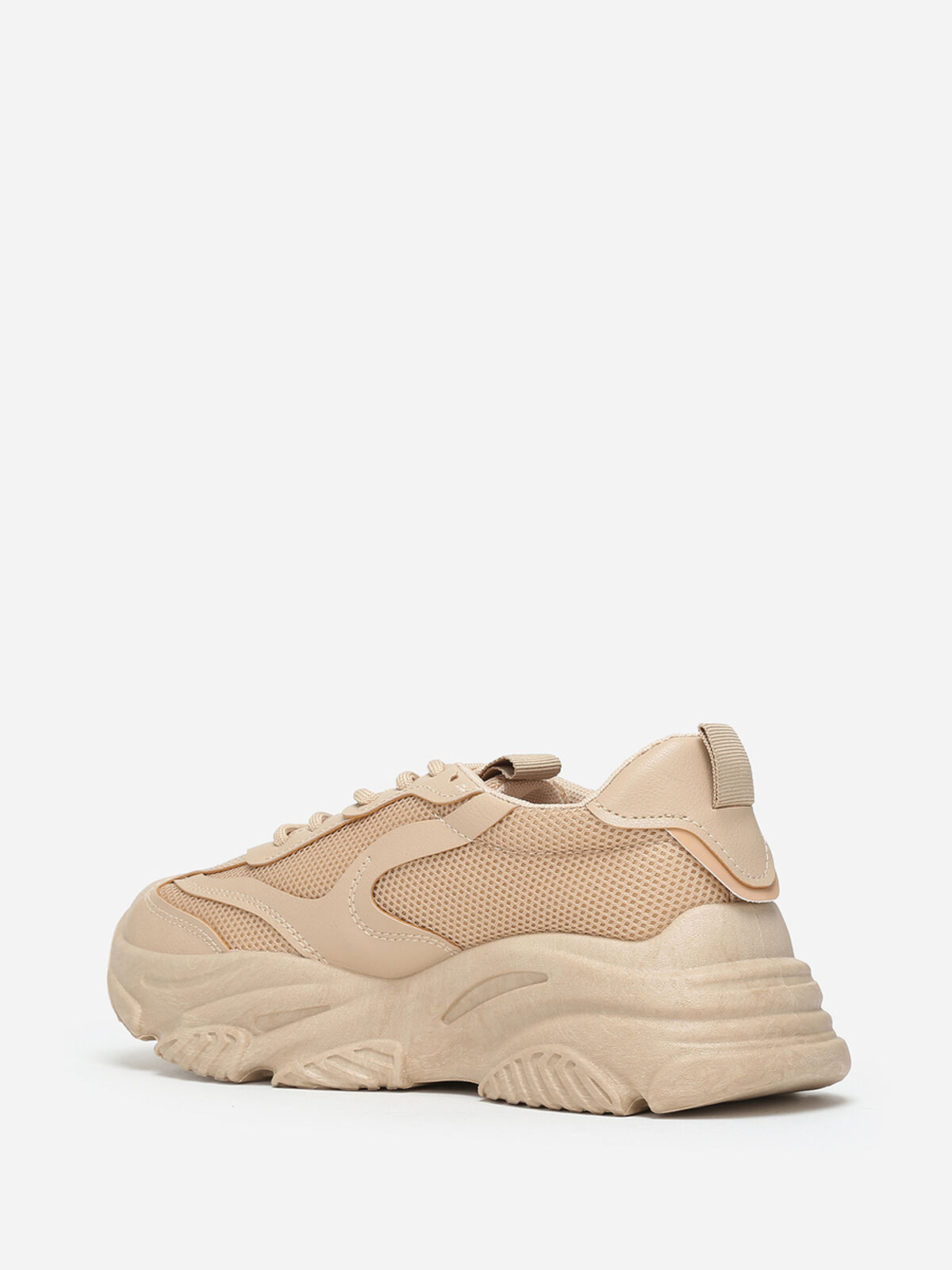 Baskets running à plateforme en reliefs- Taupe