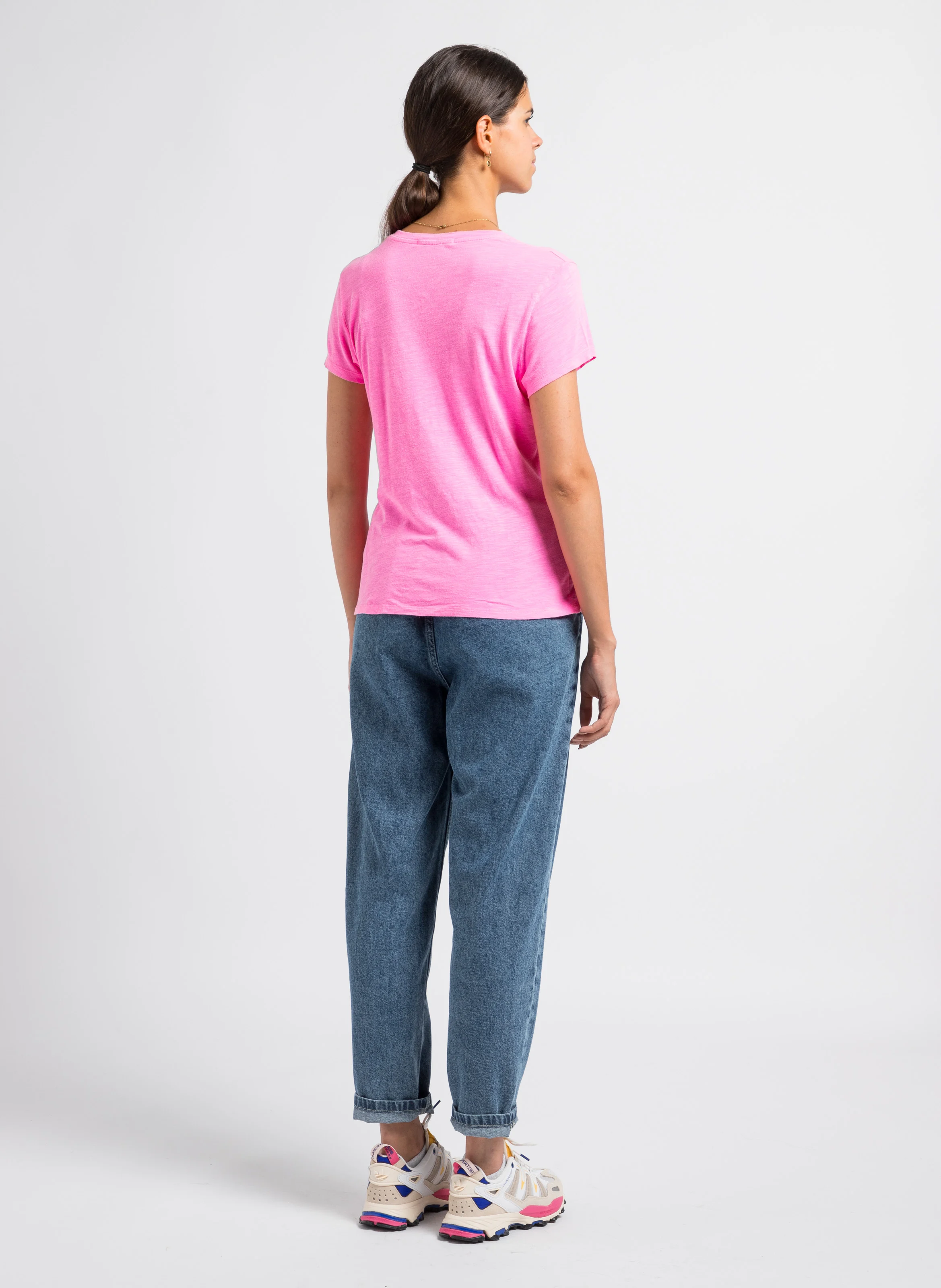 JACKSONVILLE - Tee-shirt col rond en coton mélangé | Rose
