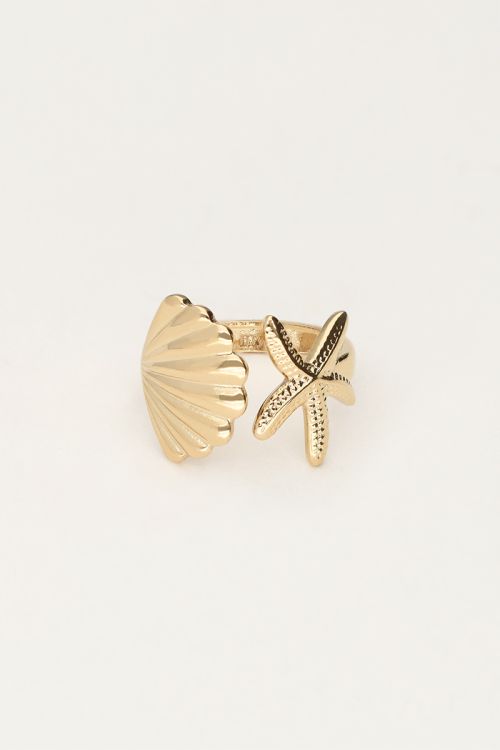 Ocean ring met schelp en zeester