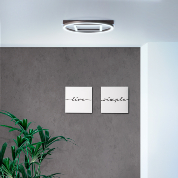 Brilliant plafondlamp Maureen 24W 2500 lm zwart/hout