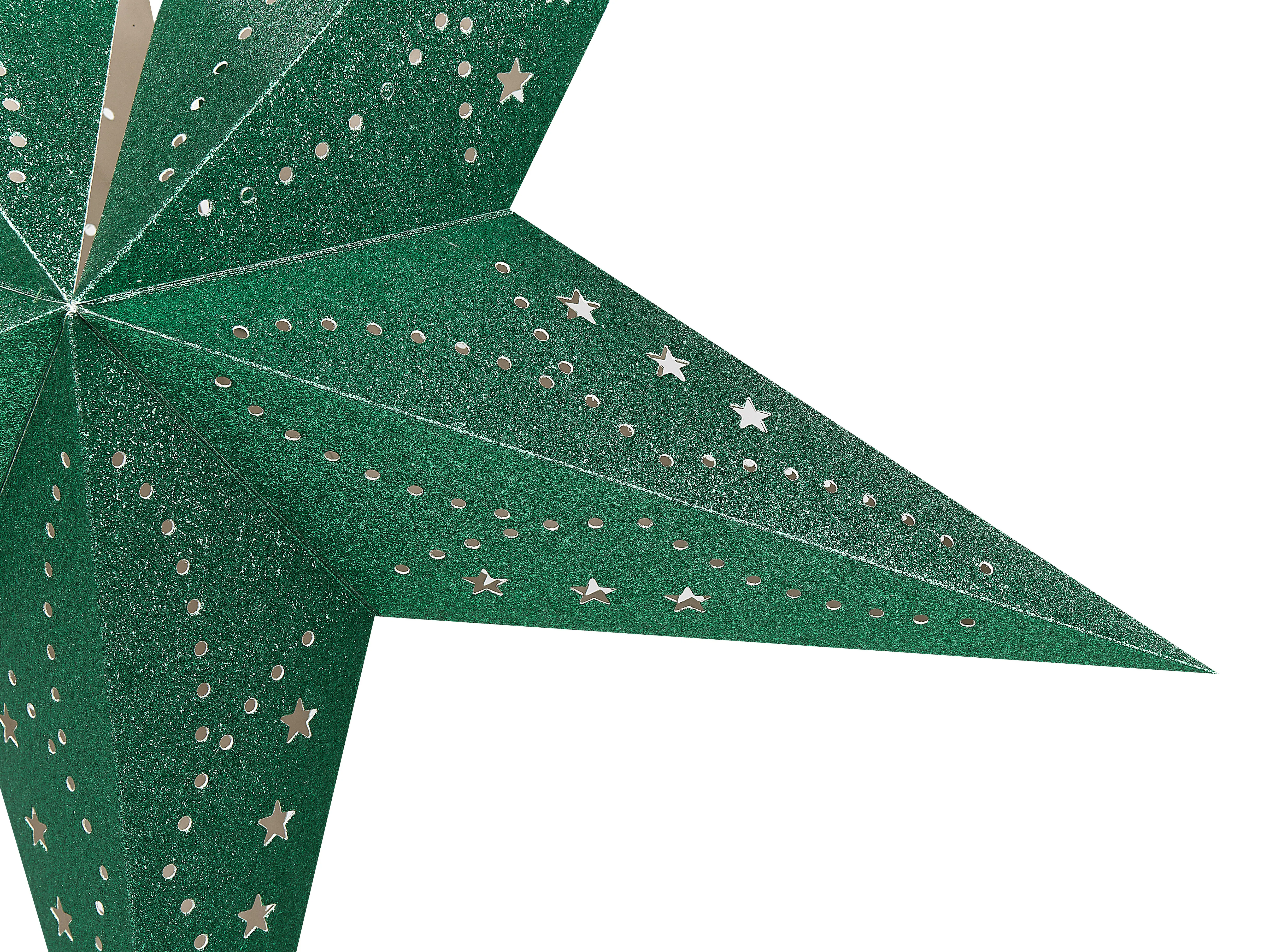 Set van 2 hangende decoraties LED MOTTI Ster 60 cm Smaragdgroen