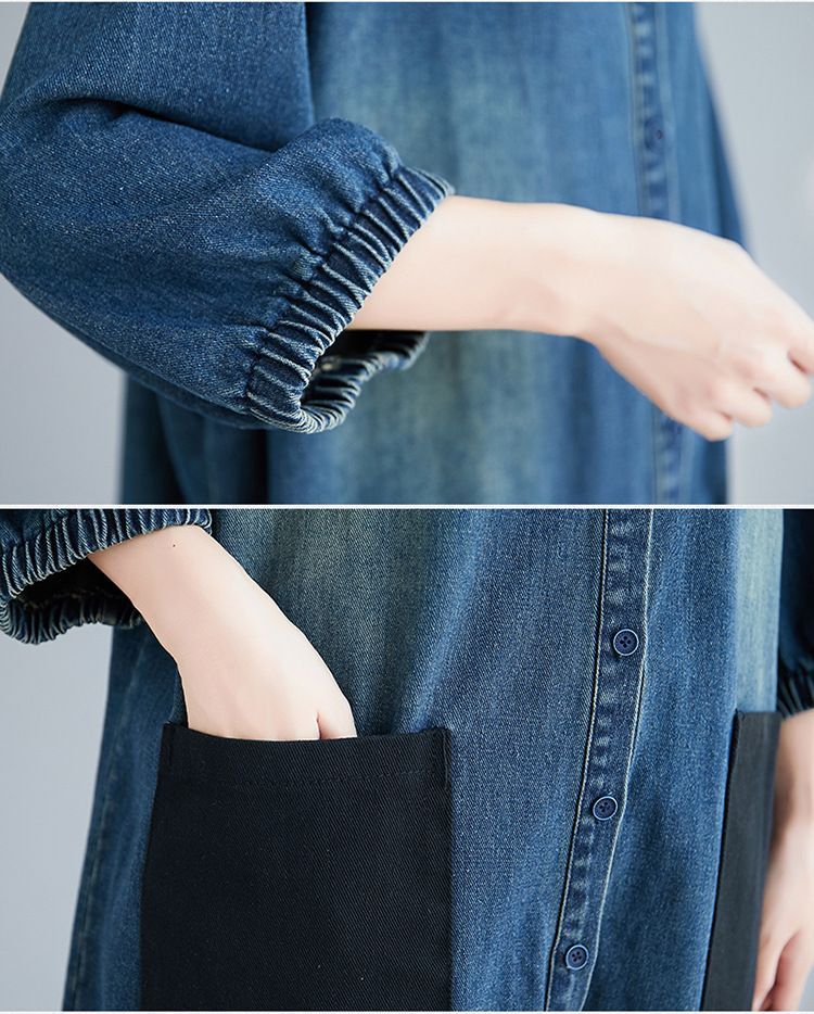 Lewwe - Denim jumpsuit met wijde pijpen