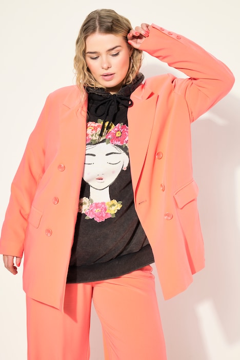 Blazer, Straight Fit, doppelreihig, Revers, Langarm
